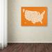 Trademark Fine Art "USA States Text Map" by Michael Tompsett Textual Art on Wrapped Canvas Canvas | 14 H x 19 W x 2 D in | Wayfair MT0229-C1419GG