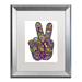 Trademark Fine Art 'Psychedelic Mehndi Peace Sign' Framed Graphic Art on Canvas Canvas, Wood | 20 H x 16 W x 0.75 D in | Wayfair ALI3398-S1620MF