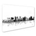 Trademark Fine Art 'Topeka Kansas Skyline BG-1' Graphic Art on Wrapped Canvas in Black/White | 12 H x 19 W x 2 D in | Wayfair MW0177-C1219GG