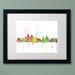 Trademark Fine Art 'Kansas City Missouri Skyline ' Matted Framed Graphic Art Canvas, Wood | 16 H x 20 W x 0.5 D in | Wayfair MW0219-B1620MF