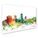 Trademark Fine Art 'Fort Worth Texas Skyline SP' Graphic Art on Wrapped Canvas Metal | 22 H x 32 W x 2 D in | Wayfair MW0520-C2232GG