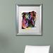 Trademark Fine Art 'Bulldog' Matted Framed Graphic Art on Canvas Canvas, Wood | 20 H x 16 W x 1.25 D in | Wayfair ALI1610-S1620MF