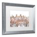 Trademark Fine Art 'Anchorage Alaska Skyline Brick' Matted Framed Graphic Art Canvas, Wood | 16 H x 20 W x 0.5 D in | Wayfair MW0230-S1620MF