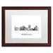 Trademark Fine Art 'Honolulu Hawaii Skyline WB-BW' Framed Graphic Art on Canvas Canvas, Wood | 16 H x 20 W x 0.5 D in | Wayfair MW0442-W1620MF