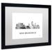 Trademark Fine Art "New Brunswick NJ Skyline WB-BW" by Marlene Watson Framed Graphic Art Canvas, in Black/White | 16 H x 20 W x 0.5 D in | Wayfair