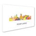 Trademark Fine Art "Portland Oregon Skyline WB-1" by Marlene Watson Graphic Art on Wrapped Canvas Canvas | 12 H x 19 W x 2 D in | Wayfair