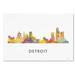 Trademark Fine Art 'Detroit Michigan Skyline WB-1' - Graphic Art Print on Canvas in White | 30 H x 47 W x 2 D in | Wayfair MW0366-C3047GG