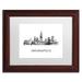 Trademark Fine Art "Indianapolis Indiana Skyline WB-BW" by Marlene Watson Framed Graphic Art Canvas, Wood | 11 H x 14 W x 0.5 D in | Wayfair