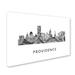 Trademark Fine Art "Providence Rhode Island Skyline WB-BW" by Marlene Watson Graphic Art on Wrapped Canvas in Black/White | Wayfair MW0480-C1624GG