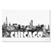 Trademark Fine Art Chicago Illinois Skyline BG-2 by Marlene Watson - Graphic Art Print on Canvas in White | 30 H x 47 W x 2 D in | Wayfair