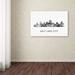 Trademark Fine Art 'Salt Lake City Utah Skyline WB-BW' Graphic Art Print on Wrapped Canvas Canvas | 16 H x 24 W x 2 D in | Wayfair MW0488-C1624GG