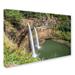 Trademark Fine Art "Wailua Falls Kauai" by Pierre Leclerc Photographic Print on Wrapped Canvas Metal | 22 H x 32 W x 2 D in | Wayfair