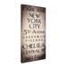 Trademark Fine Art 'New York City I' by Color Bakery Textual Art on Wrapped Canvas Metal | 32 H x 16 W x 2 D in | Wayfair ALI4151-C1632GG