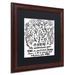 Trademark Fine Art 'A Friend' Framed Textual Art Canvas in Black/Green/White | 18.75 H x 18.75 W in | Wayfair ALI5505-W1616BMF