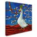 Trademark Fine Art 'Peking Duck (Pea King Duck)' Print on Wrapped Canvas 18.0 H x 18.0 W x 2.0 D in blue/green/red/whiteCanvas | Wayfair