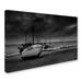 Trademark Fine Art 'Beach Fishing' Photographic Print on Wrapped Canvas in Black/White | 16 H x 24 W x 2 D in | Wayfair 1X00139-C1624GG