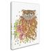 Trademark Fine Art 'Watercolor Feathery Owl' Graphic Art Print on Wrapped Canvas Metal in Green | 32 H x 24 W x 2 D in | Wayfair ALI12622-C2432GG