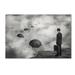 Trademark Fine Art 'The Road Less Traveled' Graphic Art Print on Wrapped Canvas Metal in Black/White | 22 H x 32 W x 2 D in | Wayfair