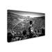 Trademark Fine Art 'Cathedral of Football' Photographic Print on Wrapped Canvas Metal in Black/White | 22 H x 32 W x 2 D in | Wayfair