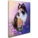 Trademark Fine Art 'Calico Kitty in the Garden' Graphic Art Print on Wrapped Canvas in White/Black | 47 H x 35 W x 2 D in | Wayfair