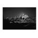 Trademark Fine Art 'Full Moon Sets' Photographic Print on Wrapped Canvas in Black/White | 12 H x 19 W x 2 D in | Wayfair 1X03733-C1219GG