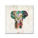 Trademark Fine Art 'Boho Paisley Elephant III' Print on Wrapped Canvas in Green | 18 H x 18 W x 2 D in | Wayfair WAP01455-C1818GG