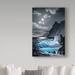 Trademark Fine Art 'Waves Under the Moon 17' Oil Painting Print on Wrapped Canvas Metal | 32 H x 22 W x 2 D in | Wayfair ALI20384-C2232GG