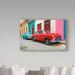 Trademark Fine Art 'Two Classic Red & Turquoise Cars' Photographic Print on Wrapped Canvas Canvas | 16 H x 24 W x 2 D in | Wayfair PH00651-C1624GG