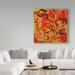 Trademark Fine Art 'Liquid Industrial Red Orange' Acrylic Painting Print on Wrapped Canvas in Brown/Red/Yellow | 14 H x 14 W x 2 D in | Wayfair