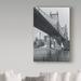 Trademark Fine Art 'Brooklyn Bridge 1' Photographic Print on Wrapped Canvas Metal in Black/White | 32 H x 22 W x 2 D in | Wayfair ALI20609-C2232GG