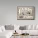 Trademark Fine Art 'Farm Sweet Farm Rustic' Textual Art on Wrapped Canvas in White/Black | 35 H x 47 W x 2 D in | Wayfair ALI23829-C3547GG