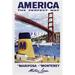 Buy Art for Less America Matson Lines Cruise Trave Wrapped Canvas Decor Canvas in Blue | 24 H x 16 W x 1.5 D in | Wayfair 36145CM