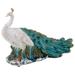 Selectives Afshari Peacock Figurine Porcelain/Ceramic in Green/White | 11 H x 17 W x 7.25 D in | Wayfair 24-682