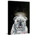 Ivy Bronx 'Bulldog Angel' Painting Print on Wrapped Canvas Metal in Black/White | 60 H x 40 W x 1.5 D in | Wayfair IVYB4189 39766520
