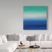 Trademark Fine Art 'Sunsets Blue White' Acrylic Painting Print on Wrapped Canvas in Blue/Green | 18 H x 18 W x 2 D in | Wayfair ALI22747-C1818GG