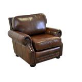 Club Chair - Canora Grey Speroni 116.84Cm Wide Top Grain Leather Club Chair Genuine Leather in Brown | 37 H x 46 W x 48 D in | Wayfair