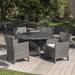 Wade Logan® Basabi Round 4 - Person 46.5" Long Outdoor Dining Set w/ Cushions in Gray | Wayfair IVBX3844 43382690