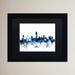 Ivy Bronx 'Austin Texas Skyline II' Rectangle Framed Graphic Art Canvas, Wood in Blue | 16 H x 20 W x 0.5 D in | Wayfair IVYB6741 40340535
