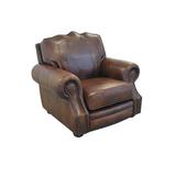 Club Chair - Canora Grey Stana 121.92Cm Wide Top Grain Leather Club Chair Wood/Genuine Leather in Brown | 37 H x 48 W x 45 D in | Wayfair