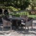 Ivy Bronx Arevalo Outdoor Wicker 5 Piece Dining Set w/ Cushions Wicker/Rattan in Brown | 28.35 H x 48 W x 48 D in | Wayfair IVBX3841 43382672