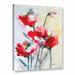 ArtWall Vibrant Poppies by Karin Johannesson Painting Print on Wrapped Canvas in Gray/Red | 18 H x 14 W x 2 D in | Wayfair 0joh021a1418w