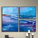 ArtWall Seascape Near Big Sur by Marcus/Martina Bleichner 3 Piece Framed Painting Print Set Canvas in Blue | 24 H x 36 W x 2 D in | Wayfair