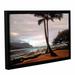 ArtWall Hanalei Bay Hammock At Dawn by Kathy Yates Framed Photographic Print Canvas in Blue/Brown | 16 H x 24 W x 2 D in | Wayfair 0yat053a1624f