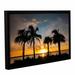 ArtWall Tropical Sunset by Steve Ainsworth Framed Photographic Print on Wrapped Canvas in Black/Blue/Yellow | 12 H x 18 W x 2 D in | Wayfair