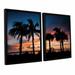 ArtWall Tropical Sunset Ii by Steve Ainsworth 2 Piece Framed Photographic Print on Canvas Set in Black/Blue/Orange | 32 H x 48 W x 2 D in | Wayfair