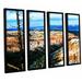 ArtWall Mountain Tops Sky - 4 Piece Floater Frame Print Set on Canvas Metal in Blue/Brown/Green | 24 H x 32 W x 2 D in | Wayfair 0fou003d2432f