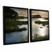 ArtWall Early Morning On Beach Drive Ii by Steve Ainsworth 2 Piece Framed Photographic Print Set Metal in Gray | 32 H x 48 W x 2 D in | Wayfair