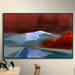 ArtWall 'Landscape I' by Greg Simanson Framed Painting Print on Wrapped Canvas in Blue/Gray/Red | 14 H x 18 W x 2 D in | Wayfair 0sim021a1418f