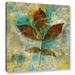 ArtWall Branch w/ Golden Leaves by Elena Ray Painting Print on Wrapped Canvas in Blue/Brown/Yellow | 24 H x 24 W x 2 D in | Wayfair 0ray114a2424w