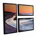ArtWall Tide Pools At Sunrise by Steve Ainsworth 3 Piece Framed Photographic Print Set Canvas in Orange | 24 H x 36 W x 2 D in | Wayfair